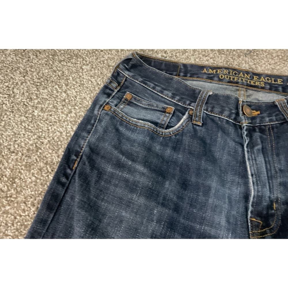 AE American Eagle Original Straight Leg Mens 30 x 32 Med Wash 100% Cotton - Picture 2 of 14